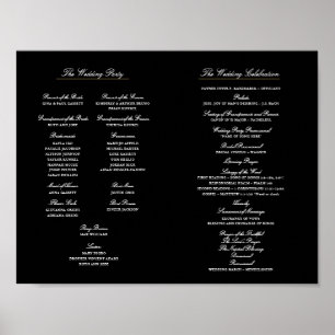Affiche Élégant programme de mariage de script à l'intérie