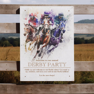 Affiche Élégant Race Horse Derby Party équestre