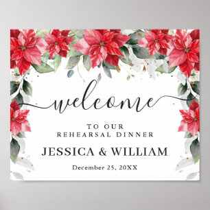 Affiche Elegant Red Poinsettia DINER DE REPETITION de Bien