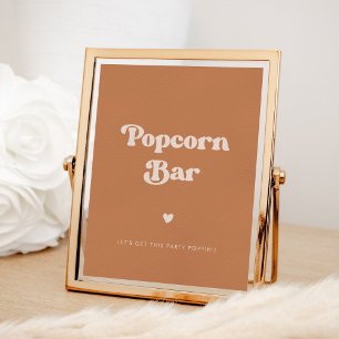 Affiche Élégant rétro sucre Brown Mariage Plaque de bar Po