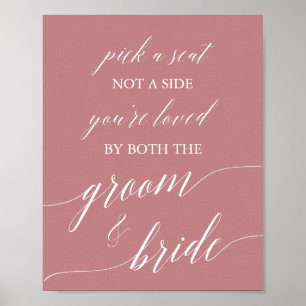 Affiche Élégant Rose Dusty Calligraphie Choisir Un Panneau