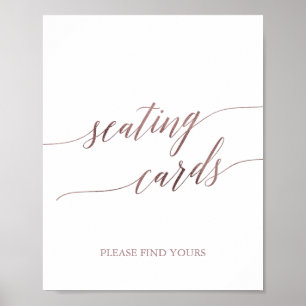 Affiche Élégant Rose Gold Calligraphie Cartes de siège Sig