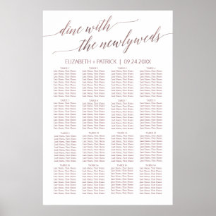 Affiche Élégant Rose Gold Calligraphie Seing Chart