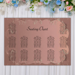Affiche Élégant Rose Gold Mariage Réception Seating Chart