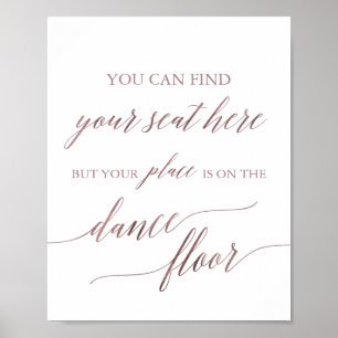 Affiche Élégant Rose Gold Place Card Dance Floor Signal