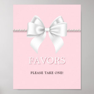 Affiche Élégant rose Tiffany Baby shower Favoris Symbole