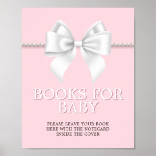 Affiche Élégant rose Tiffany Baby showers Livres Signe