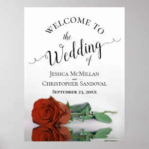 Affiche Elégant rouille Orange Rose élégant Mariage Accuei