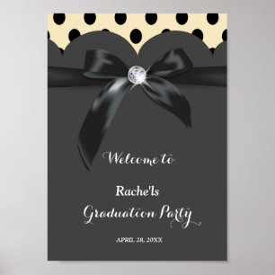 Affiche Élégant ruban chic moderne Graduation