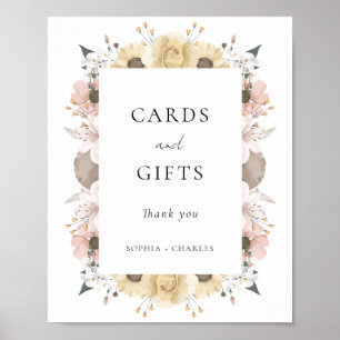 Affiche Elégant Rustique Floral Cartes de Mariage & Cadeau