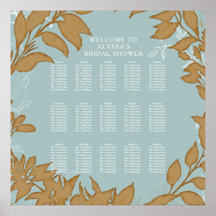 Affiche Élégant Rustique Wreath Foliage Carnet de sièges