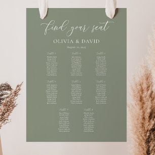 Affiche Elégant Sage Vert Couleur 8 table Seing Chart