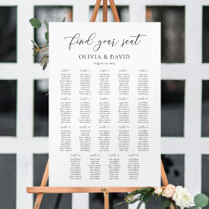 Affiche Élégant Script 19 tables Seating Chart
