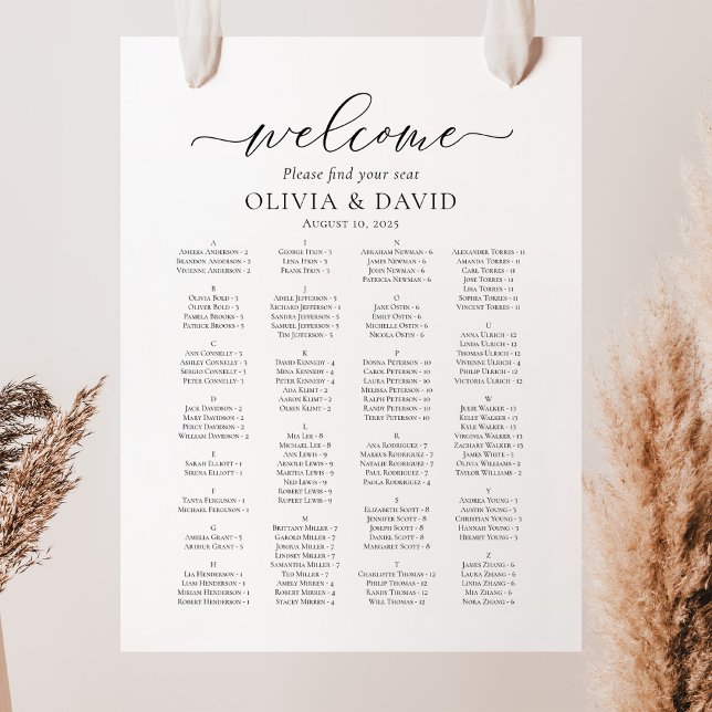 Affiche Élégant Script Alphabétique Welcome Chart (Créateur téléchargé)