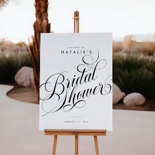 Affiche Élégant Script Chic Moderne Fête des mariées Signa