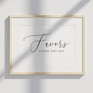 Affiche Élégant Script Mariage Faveurs Signer S'Il Vous Pl