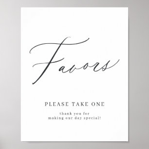 Affiche Elégant script mariage faveurs s'il vous plaît pre