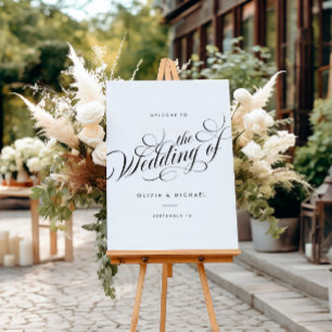 Affiche Élégant Script Mariage moderne Signe élégant