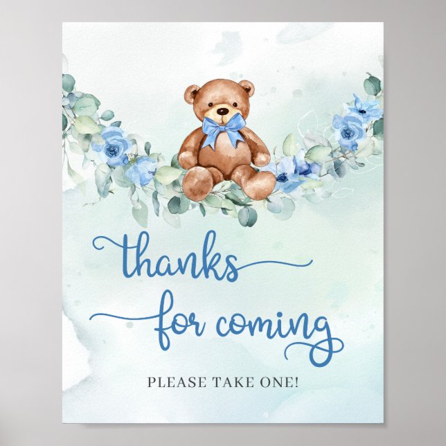 Affiche Élégant script mignon ours en peluche merci d'être (Devant)