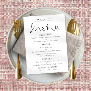 Affiche Élégant Script noir Mariage menu