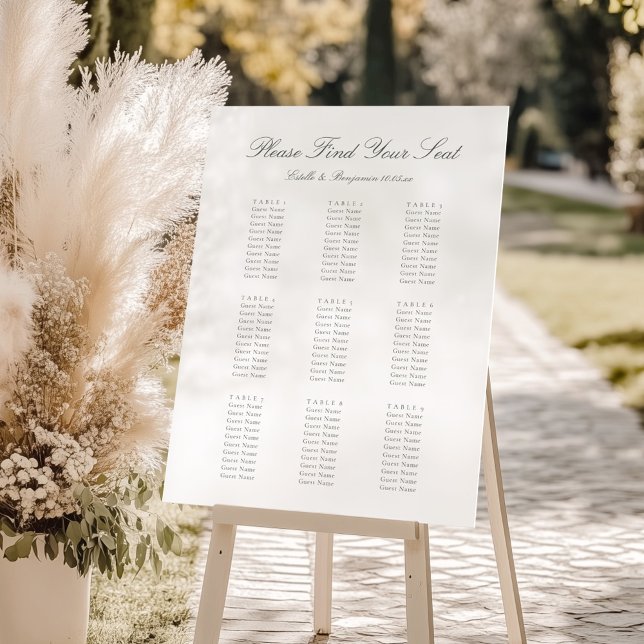 Affiche Elegant Script Personalized Wedding Seating Chart (Créateur téléchargé)