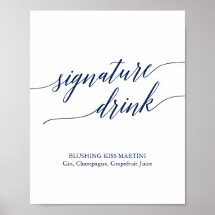 Affiche Élégant signature de calligraphie de marine Boisso