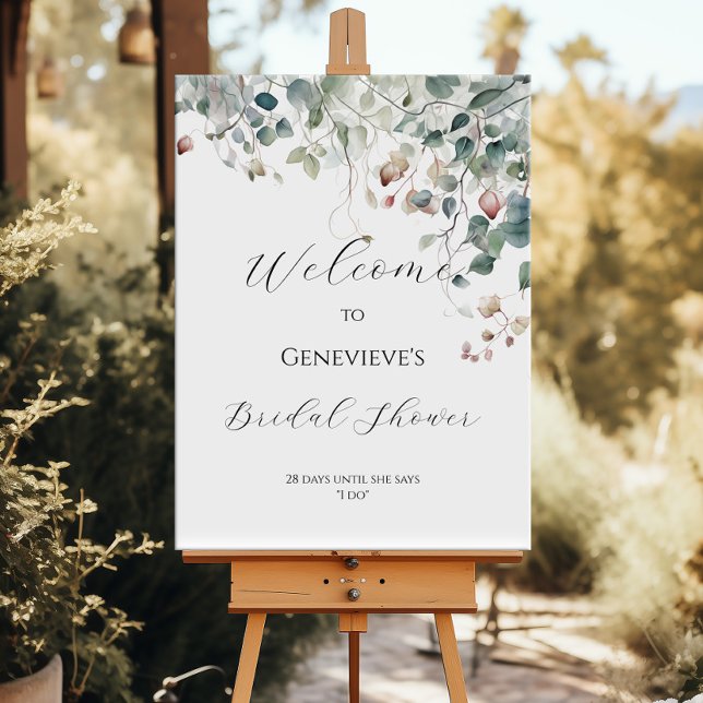 Affiche Elégant signe de bienvenue de la douche nuptiale v (Créateur téléchargé)