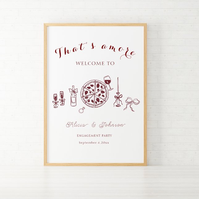 Affiche Élégant signe de bienvenue de la fête de fiançaill (Créateur téléchargé)