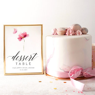 Affiche Élégant signe de Fête des mariées papillon floral