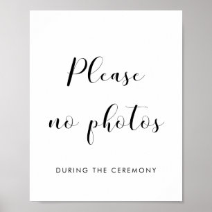 Affiche Élégant S'il vous plaît pas de photos mariage sign