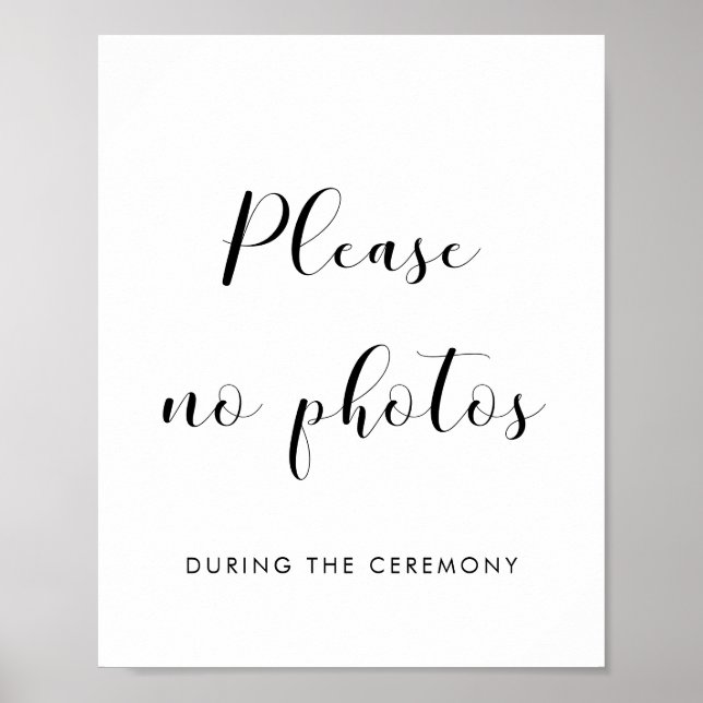Affiche Élégant S'il vous plaît pas de photos mariage sign (Devant)