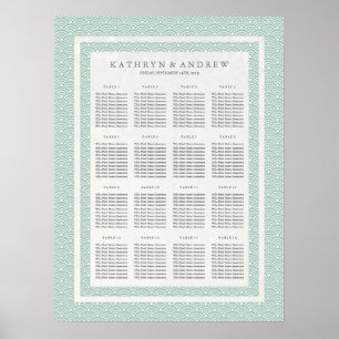 Affiche Elégant Soft Green Seigaiha Mariage Chart