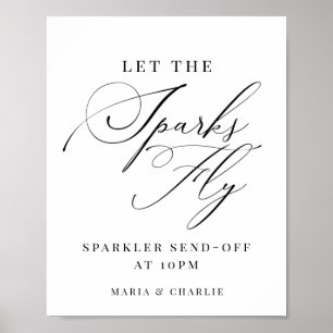 Affiche Élégant Sparkler Moderne Envoyer Mariage