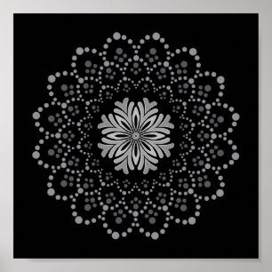 Affiche Élégant téléchargeable Floral Mandala Modèle