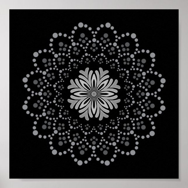 Affiche Élégant téléchargeable Floral Mandala Modèle (Devant)