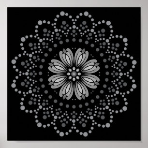 Affiche Élégant téléchargeable Floral Mandala Modèle