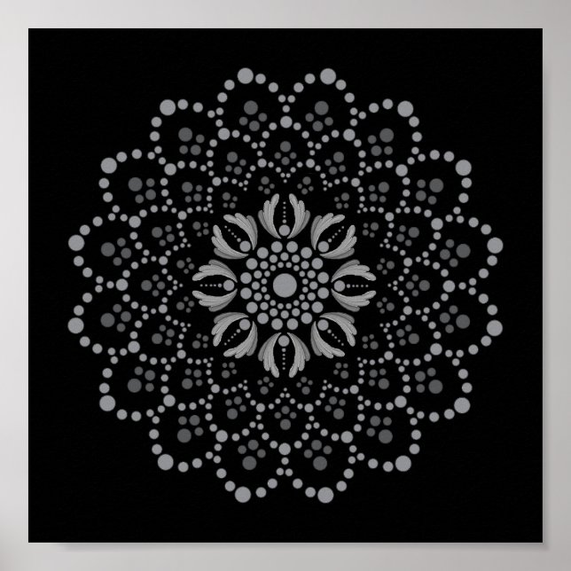 Affiche Élégant téléchargeable Floral Mandala Modèle (Devant)