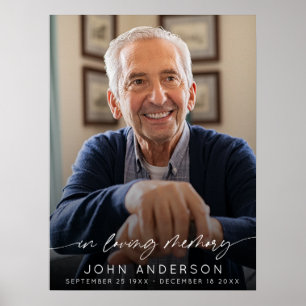 Affiche Élégant texte en souvenir photo funéraire 