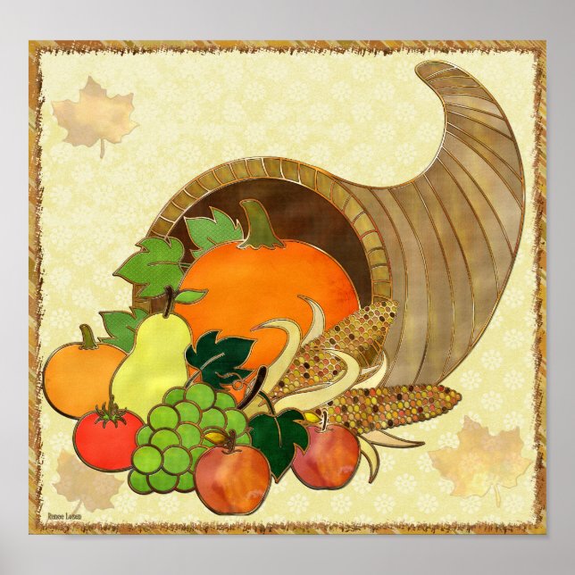 Affiche Elégant Thanksgiving Mélange de média DÉCOR (Devant)