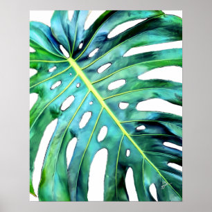 Affiche Elégant Tropical Hawaii Monstera Feuille photo