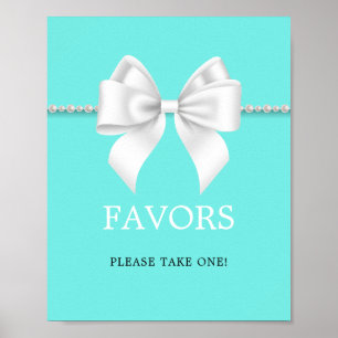 Affiche Élégant Turquoise Tiffany Baby shower Favoris Symb
