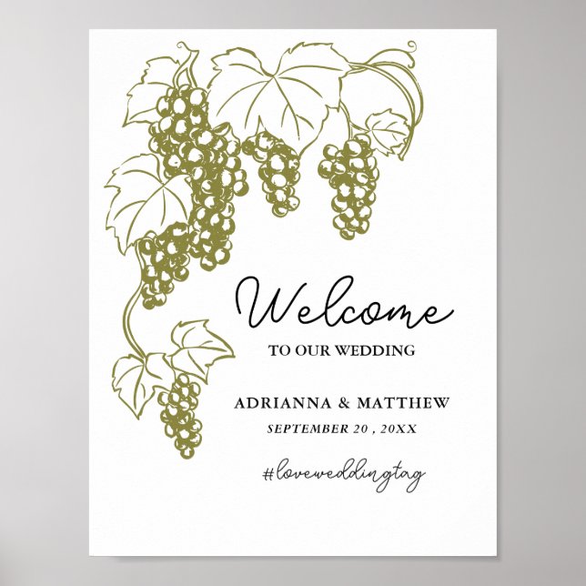 Affiche Élégant vignoble | SIGNE Mariage D'Italie (Devant)
