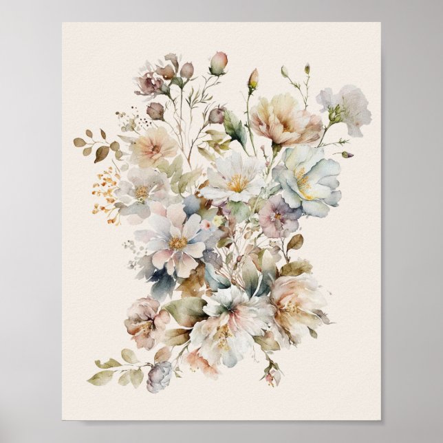 Affiche Elegant Vintage Wildflower Artwork (Devant)