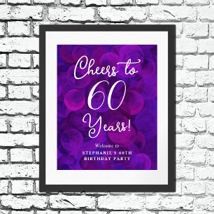 Affiche Elégant violet encourage à 60 ans 60e anniversaire