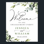 Affiche Elegant Watercolor Eucalyptus Engagement Party<br><div class="desc">Elegant Watercolor Eucalyptus Engagement Party Poster.
The default size is 8 x 10 inches,  you can change it to a larger size. 
For further customization,  please click the "customize further" link and use our design tool to modify this template.
If you need a help,  contact me,  please.</div>
