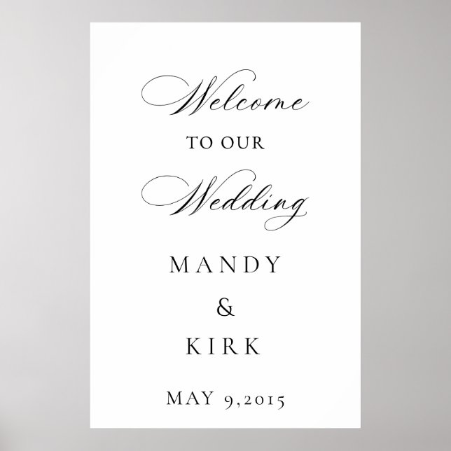 Affiche Elegant Wedding Welcome Sign Template (Devant)