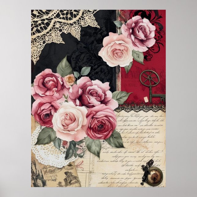 Affiche Élégant Whimsical Romantique Gothique Vintage (Devant)