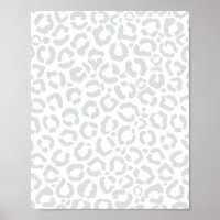 Elegant White Gray Leopard Cheetah Animal Print