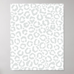 Affiche Elegant White Gray Leopard Cheetah Animal Print