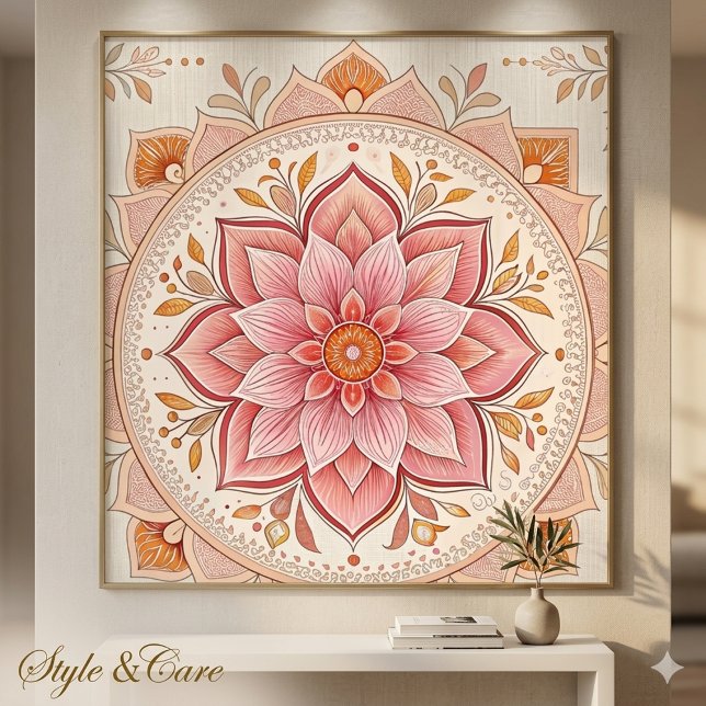 Affiche élégante à motif floral rose Arrivée remar (Elegant Pink Floral Pattern Poster Eye Catching Art)